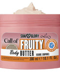 Soap Glory Call of Fruity Body Butter Skin Hydration Body Moisturizer with Vitamin E Coconut Oil Aloe Extracts Tropical Fruits Juicy Melon Hibiscus Cocoa Butter for Dehydrated Skin 300ml