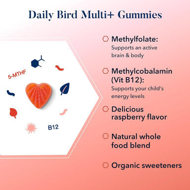 Best Nest Wellness Multivitamin Gummies with Methylfolate (Folic Acid) Methylcobalamin Whole Food Multi Vitamins for Adults & Kids Multivitamin Gummies 2 Gummies Per Day Once Daily Raspberry 60 Ct