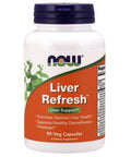 NOW Supplements, Liver Refresh with Milk Thistle Extract and unique Herb-Enzyme blend, 90 Veg Capsules