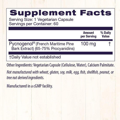 Healthy Origins Pycnogenol (Nature's Super Antioxidant) 100 mg, 120 Count