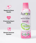 Aurora Nutrascience MegaLiposomal Vitamin D3/K2+ with Vitamin C Organic Fruit Flavor Gluten NonGMO 32 Single Serve Packets 21.7 oz (640 mL)