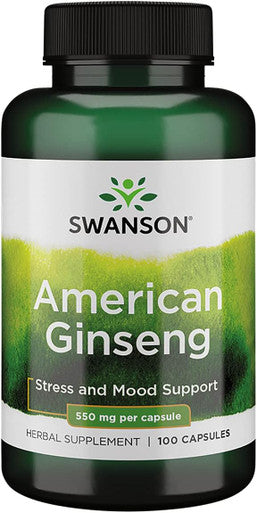 Swanson Premium Brand American Ginseng 550 Milligrams 100 Capsules