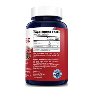 NusaPure D-Mannose 1500 mg - 200 Vegetarian Capsules (Organic, Non-GMO & Gluten-Free)