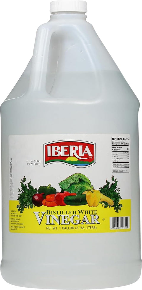 Iberia All Natural Distilled White Vinegar, 1 Gallon - 5% Acidity (Pack of 2)
