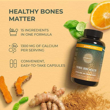 Calcium Carbonate Bone Health Complex By Primal Harvest For Men And Women With Calcium, Magnesium, Zinc, Manganese, Potassium, And L-Carnitine
