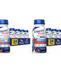 Ensure Plus Nutrition Shake With 16 Grams Of Protein & Plus Nutrition Shake With Fiber 16 Grams Of Protein Meal Replacement Liquid Milk Chocolate Gluten Free 8 Fl Oz (Pack Of 24)