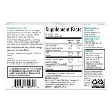 Viviscal PRO Hair Growth Supplement for Men & Women Supports Thinning Hair Promotes Thickness & Fullness with Marine Complex Iron Zinc & Vitamin C 60 Tablets
