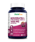 NusaPure Resveratrol & Polyphenol Complex 1450 mg 180 Vegetarian Caps (Non-GMO & ) Vitamin C