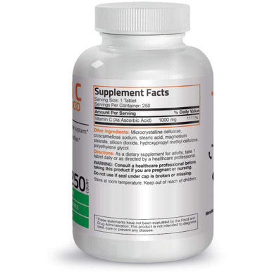 Bronson Vitamin C 1000 mg Premium Non-GMO Ascorbic + Bronson Zinc Triple Play 30 mg Triple Coverage Immune Support Zinc Supplement