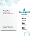 Supersmart Probio Forte 8 Billion MicroOrganisms per Capsule Probiotics for Women Men Immune System Booster with Lactobacillus Acidophilus NonGMO GlutenFree 60 DR Caps