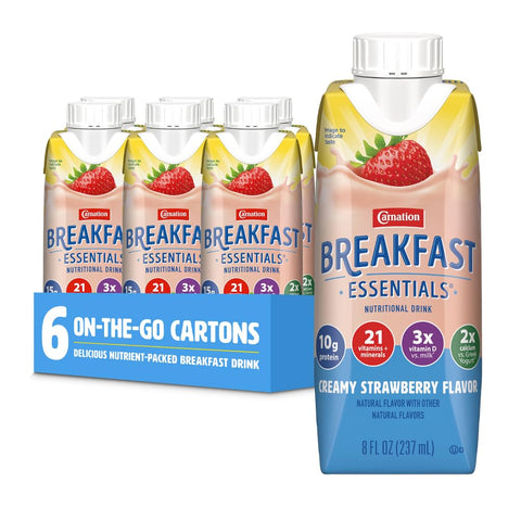 Carnation Breakfast Essentials Ready-to-Drink, Vanilla, 8 FL OZ, 6 pk | Classic French Vanilla
