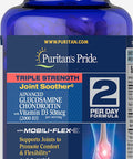 Puritans Pride Triple Strength Glucosamine Chondroitin with Vitamin D3 Caplets 160 Count