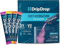DripDrop Hydration Bold Variety Pack, Electrolyte Packets, 32 Count | Watermelon, Berry, Lemon & Orange; 3X Electrolytes, Vitamin C, Magnesium, Potassium, Zinc; Single Serve Powder Drink Mix