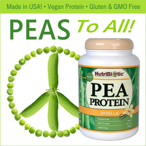 Nutribiotic Pea Protein Vanilla 21 Oz Low Carb Vegan Plant Protein Powder 100% Grown & Processed In The Usa Deliciously Creamy & Bcaa-Rich Made Without Chemicals Gmos & Gluten Keto Friendly