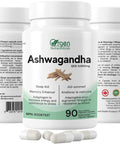 Ashwagandha 10:1 Pure Root Extract, 2.5% Withanolides (Potency of 5,000mg) 90 veggie caps, Helps reduce anxiety, healthy sleep patterns, memory enhancer, and Nervine Tonic