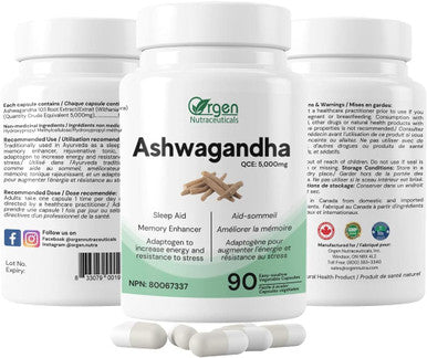 Ashwagandha 10:1 Pure Root Extract, 2.5% Withanolides (Potency of 5,000mg) 90 veggie caps, Helps reduce anxiety, healthy sleep patterns, memory enhancer, and Nervine Tonic