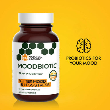 Natural Stacks MagTech Magnesium (90ct) and MoodBiotic Probiotics (30ct) for Memory, Focus, Sleep, Better Mood, Gut Health - 3rd Party Lab Tested, Gluten-Free, Highly Bioavailable, Paleo-Friendly