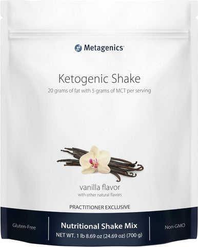 Metagenics Ketogenic Shake - Ketogenic Diet Protein Shake - 25 Vitamins & Minerals - With Biotin Calcium Iron & Manganese - Non-GMO & Gluten- - Vanilla - 14 servings