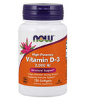 Now Foods Vitamin D - 3 2000 IU Structural Support 120 Soft Gels