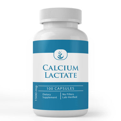 PURE ORIGINAL INGREDIENTS Calcium Lactate, (100 Capsules) Always Pure, No Additives Or Fillers, Lab Verified