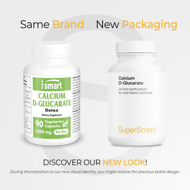 Supersmart Calcium DGlucarate 1500 mg Per Day Antioxidant Detox Supplement NonGMO Gluten Free 90 Vegetarian Capsules