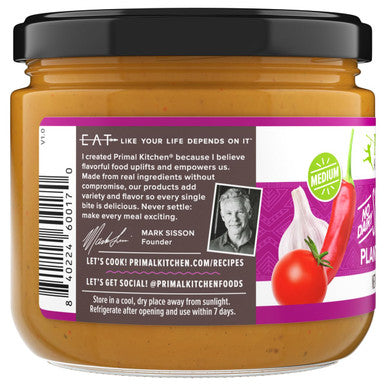 Primal Kitchen No Dairy Spicy Queso Style Plant Based Dip 11.5 Oz