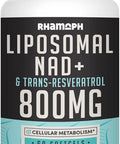 Liposomal Nad+ 800 Mg With Trans-Resveratrol 300 Mg, Max Absorption, Actual Nad+ Boosting Supplement For Healthy Aging, Cellular Energy, Dna Repair, Longevity - 60 Softgels