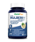 NusaPure White Mulberry Leaf Extract 5,000mg 180 Veggie Caps (Vegetarian, with Bioperine)