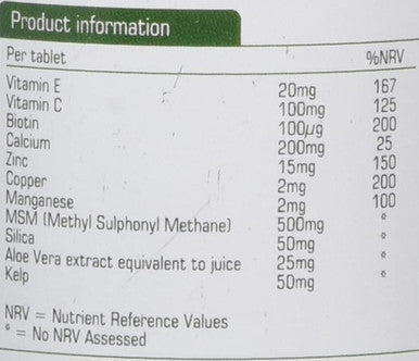 Natures Aid Health Hair Skin and Nails Formula 30 Tablets