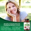 Zazzee Usda Organic Cranberry 25:1 Extract, 12,500 Mg Strength, 100 Vegan Capsules, Over 3 Month Supply, Standardized, Concentrat