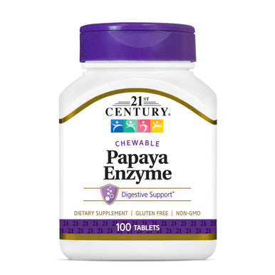 Garden of Life Dr Formulated Digestive Enzymes With Papain Bromelain & 21St Century Papaya Enzyme Chewable Tablets Tropical 100 Count