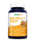 NusaPure Bee Pollen 1500mg 200 Veggie Caps (100% Vegetarian, Non-GMO & ) ly Occurring Proteins and Aminos*