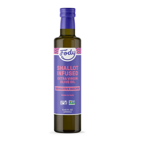 Fody Foods Garlic Infused Extra Virgin Olive Oil, 8.45 Oz, Low FODMAP Certified, Gut & IBS Friendly, Cold-Pressed, Vegan, Non-GMO, Gluten Free, Made in Italy