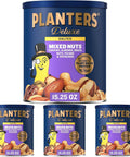 PLANTERS Unsalted Mixed Nuts, Cashews, Pistachios, Almonds, Brazil Nuts, and Pecans, Plant-Based Protein Snacks, 15.25 oz Canister