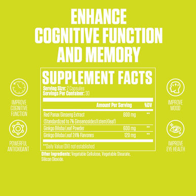EPN Supplements Ginko Biloba | #1 New Ginko Biloba Supplement Pills W/Max Absorption For Enhanced Cognitive Function, Memory, Mood & Focus + Rich In Antioxidants | Vegan Capsules For Men & Women - 60 Capsules