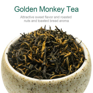 Fullchea - Chinese Tea Golden Monkey - Fujian Black Tea Loose Leaf - Golden Tea Chinese - Pleasant Taste with Malt and Chocolate - Perfect Morning Tea - 4oz / 113g