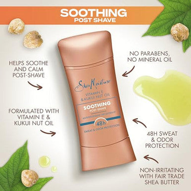 Sheamoisture Antiperspirant Deodorant Stick Soothing Vitamin E & Kukui Nut Oil 2 Count For 48Hr Sweat & Odor Protection With No Parabens & No Mineral Oil 2.6 Oz