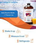 Liquidhealth 32 Oz Vitamin B Complex Liquid Multivitamin for Women & Men Super B Complex Mega B Vitamins Energy Supplement with B1 B2 B3 B5 B6 Methyl B12 Liquid Folate & Biotin