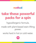Method Laundry Detergent Packs; Ginger Mango Scent; Plant-Based Stain Remover Solution that Works in Hot & Cold Water; 42 Packs per Bag; 2 Pack (84 Loads); Packaging May Vary