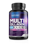 Built Nature Collagen Powder Pills, Hydrolyzed Type 1 & 3 Peptides, Grass-Fed 5-In-1 Multi Collagen Complex Supplement, Healthy Hair, Skin, Nails, Bones & Joints, Keto & Paleo Friendly, Non-Gmo, 60 Capsules
