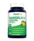 NusaPure Dandelion Extract 2,250mg 200 Veggie Capsules (Non-GMO, Extract 5:1 & )