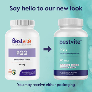 Bestvite PQQ 40mg (Pyrroloquinoline Quinone) (120 Vegetarian Capsules) (60 x 2) - No Stearates - Vegan - Non GMO - Gluten