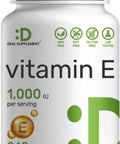 Deal Supplement Vitamin E Supplements 1000 IU Per Serving 240 Softgels Extra Strength Antioxidant Protection Bioavailable Stable Form Skin Heart Brain & Immune Support Non-GMO