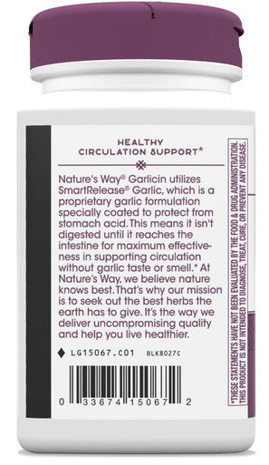 Nature'S Way Premium Herbal Garlicin Cardio, 350 Mg Per Serving, 180 Count