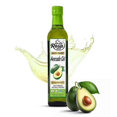 De La Rosa 100% Pure Avocado Oil, Kosher for Passover, Vegan, Non-GMO & Gluten Free, Great for High Smoke Point Cooking, First Cold Pressed Avocado Oil | 67.6 Oz (Pack of 1)