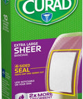 Curad Sheer Adhesive Bandages 4-Sided Seal 2" x 3-3/4" Advanced Wound Care 10 Count Pack of 4
