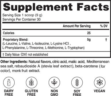 Advanced Amino Powder, Amino Acid Supplement, Build Muscle, Post Workout Recovery, Energy,Non-Gmo, Gluten , Dairy , Vegan (30 Servings)
