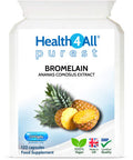 Bromelain 1200gdu 120 Capsules (V) . Purest- no additives. Vegan Capsules (not Tablets) for Inflammation, Swelling and Digestion. Made in The UK by Health4All