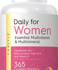 Carlyle Women's Daily Multivitamin | 365 Tablets | Vitamin and Mineral Supplement | Non-GMO Gluten Pills