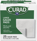 Curad Large Pro-Gauze Pads 4" x 4" 25 Count (Pack of 24)